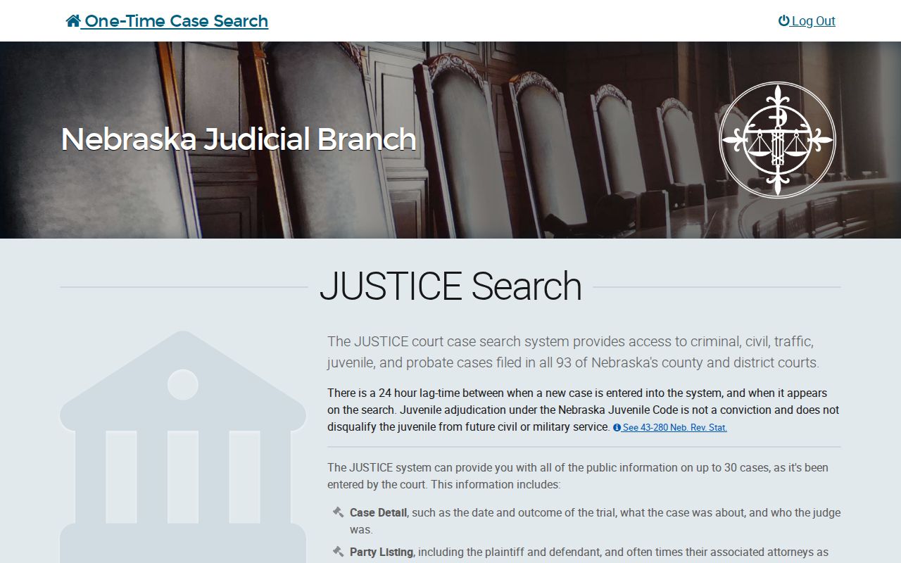 Dawes docket search JUSTICE one-time court case search entry